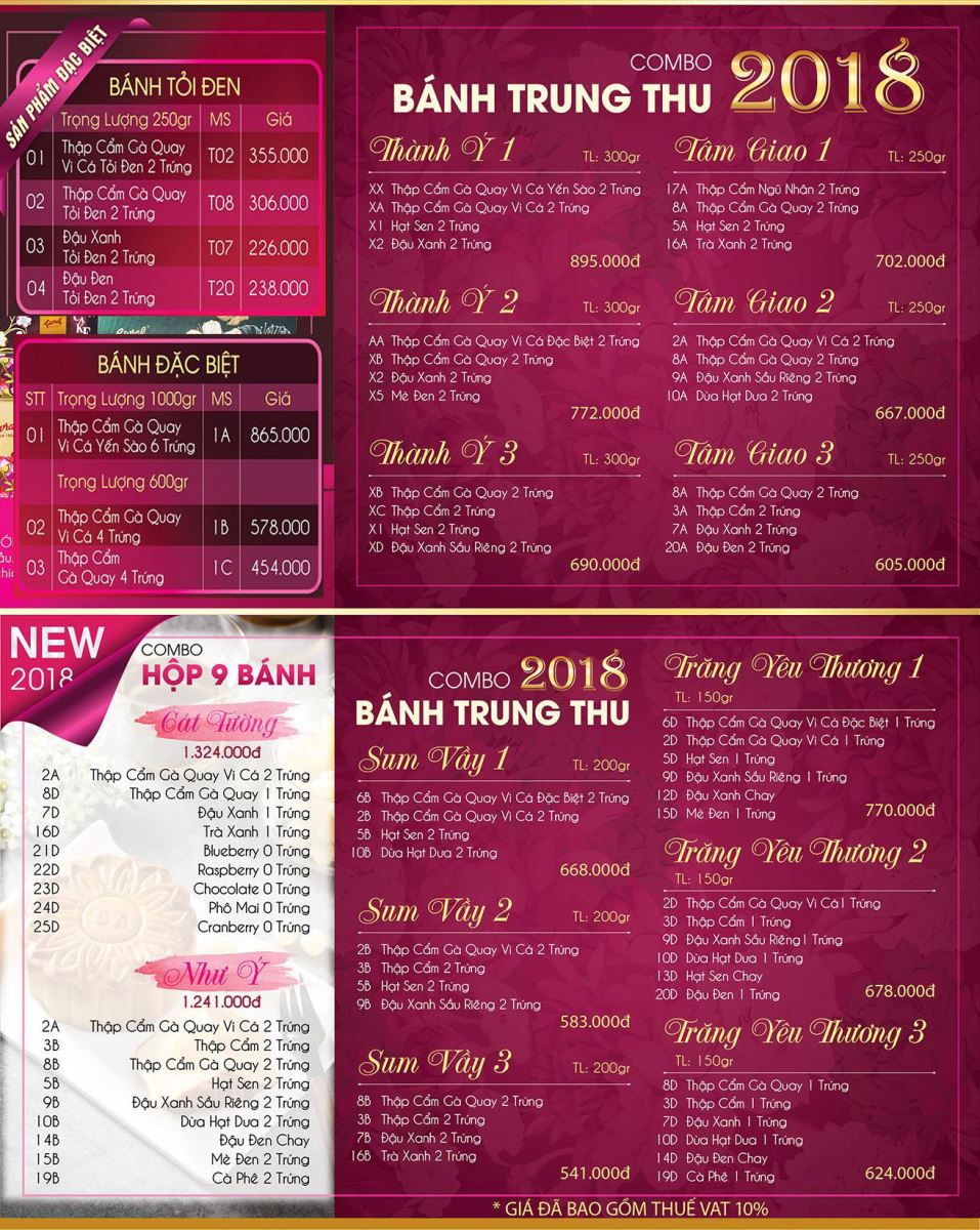 combo banh trung thu givral 2018