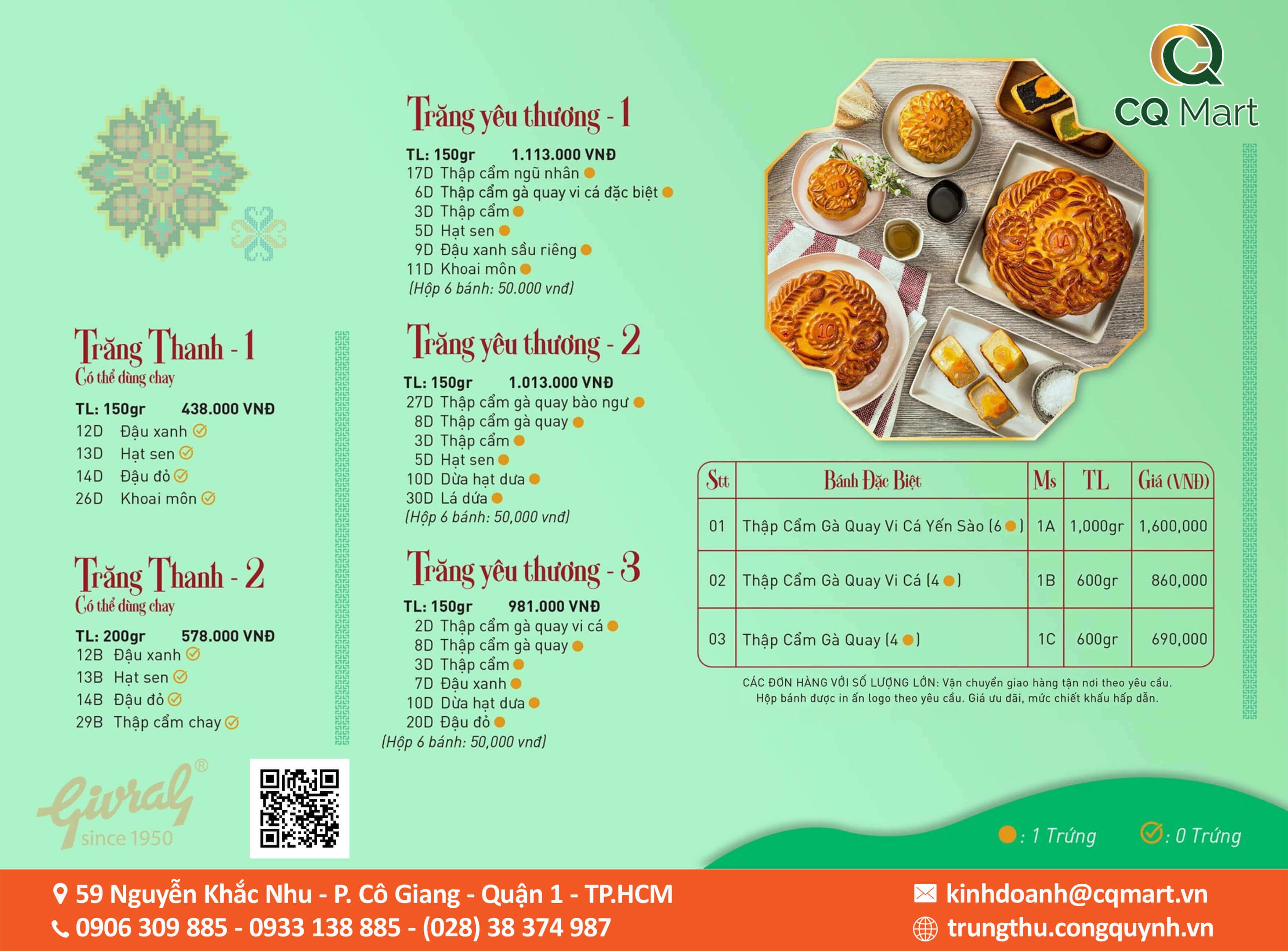 Bảng giá bánh Girval tại CQ Mart
