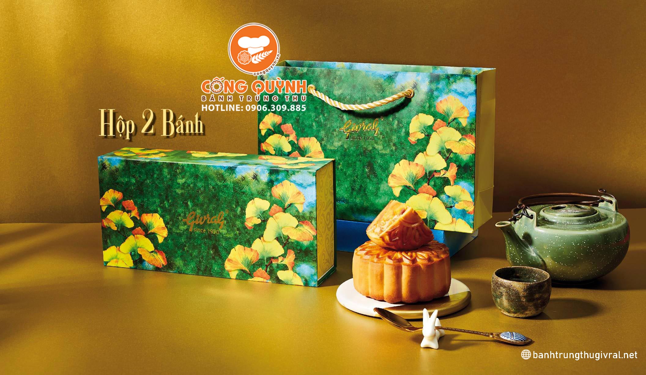 bánh trung thu givral 2020 hộp 2 bánh