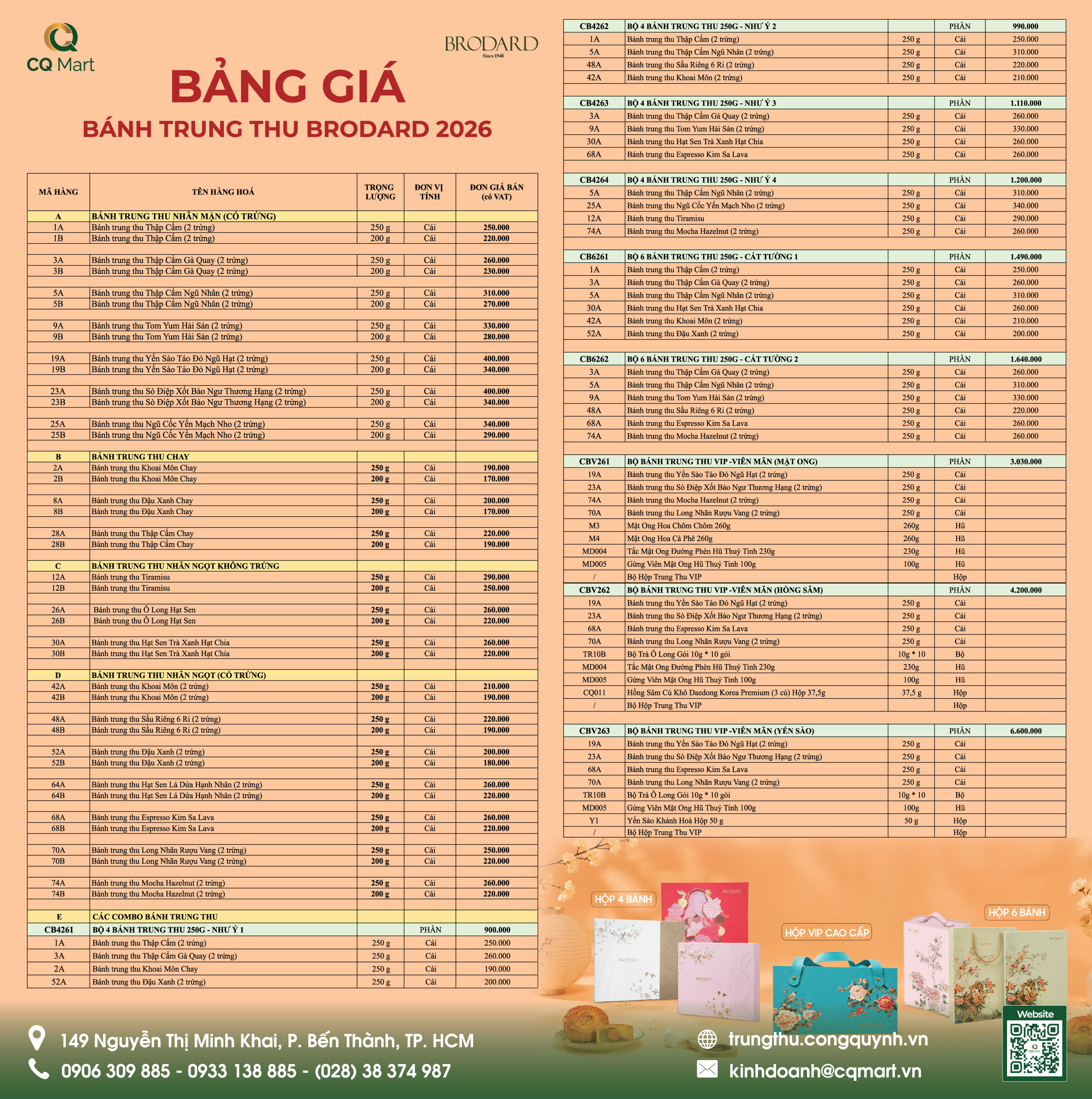 Bánh Trung Thu Brodard 2026 Hộp 4 bánh - Như Ý