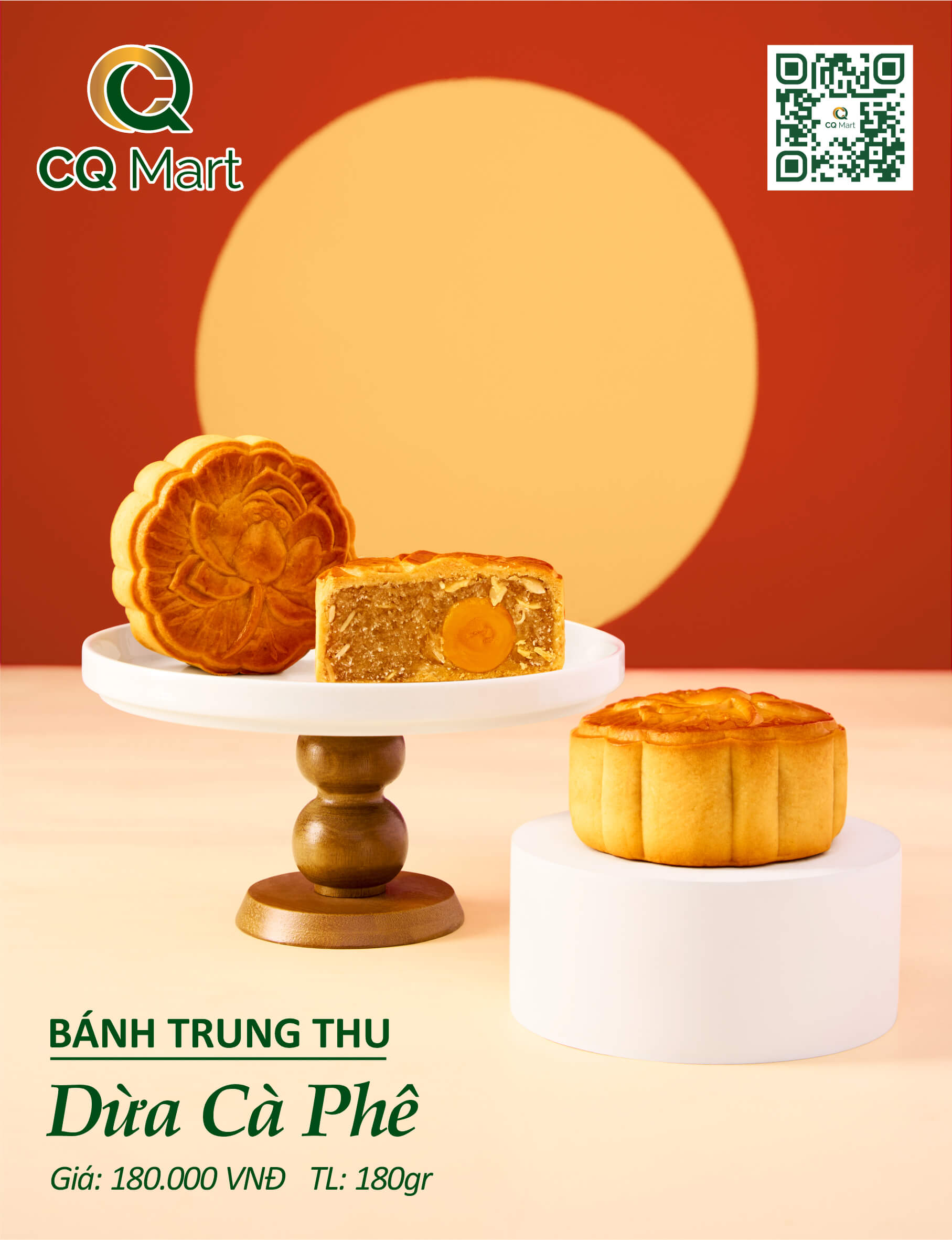 Bánh trung thu CQ Mart Signature Dừa Cà Phê 