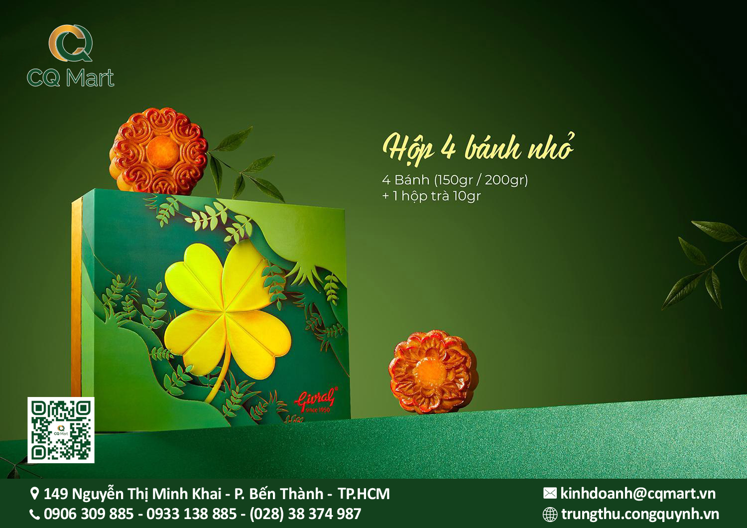 Bánh Trung Thu Givral 2025 Hộp 4 Bánh Nhỏ