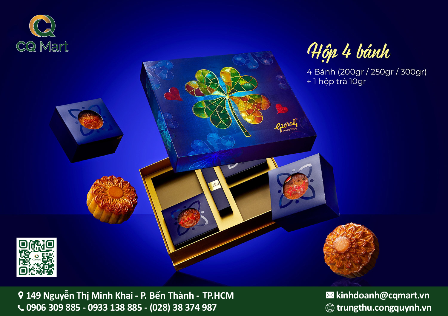 Bánh Trung Thu Givral 2025 Hộp 4 Bánh
