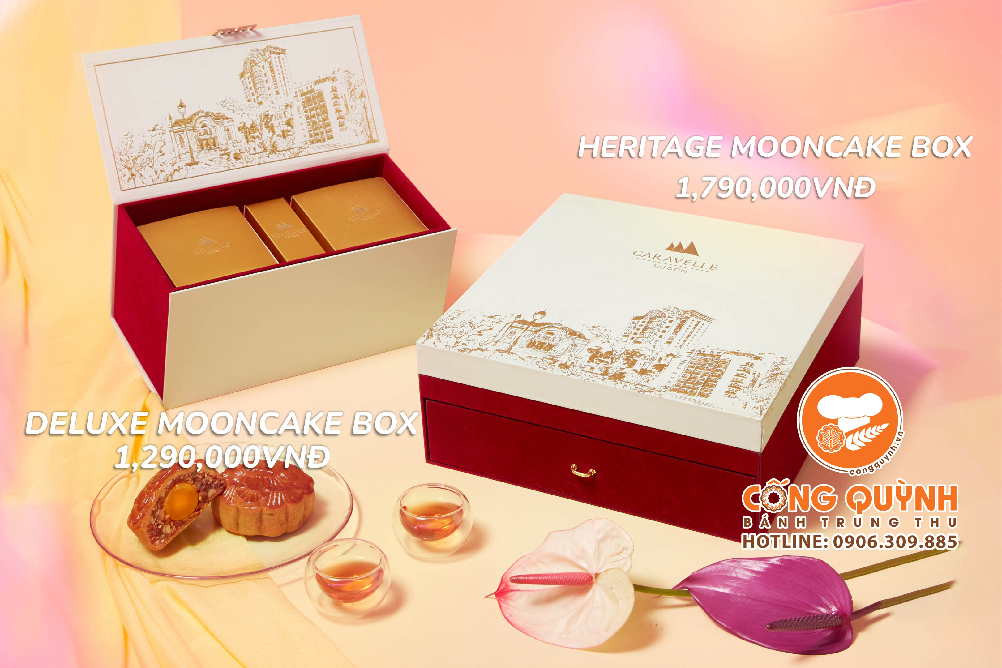 Bánh trung thu khách sạn năm sao Caravelle - Combo Deluxe Mooncake Box