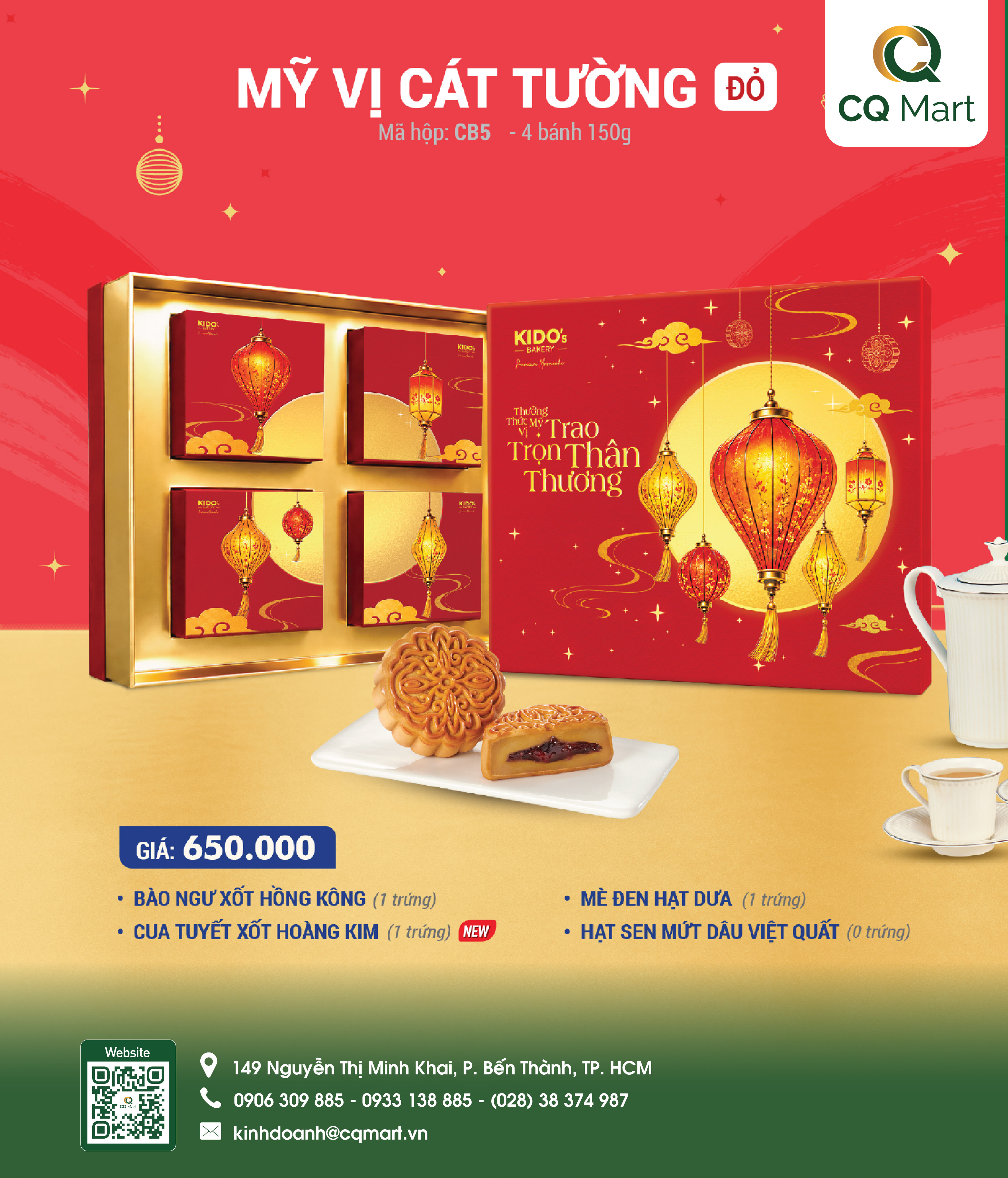 Bánh trung thu Kido - Mỹ Vị Cát Tường Đỏ