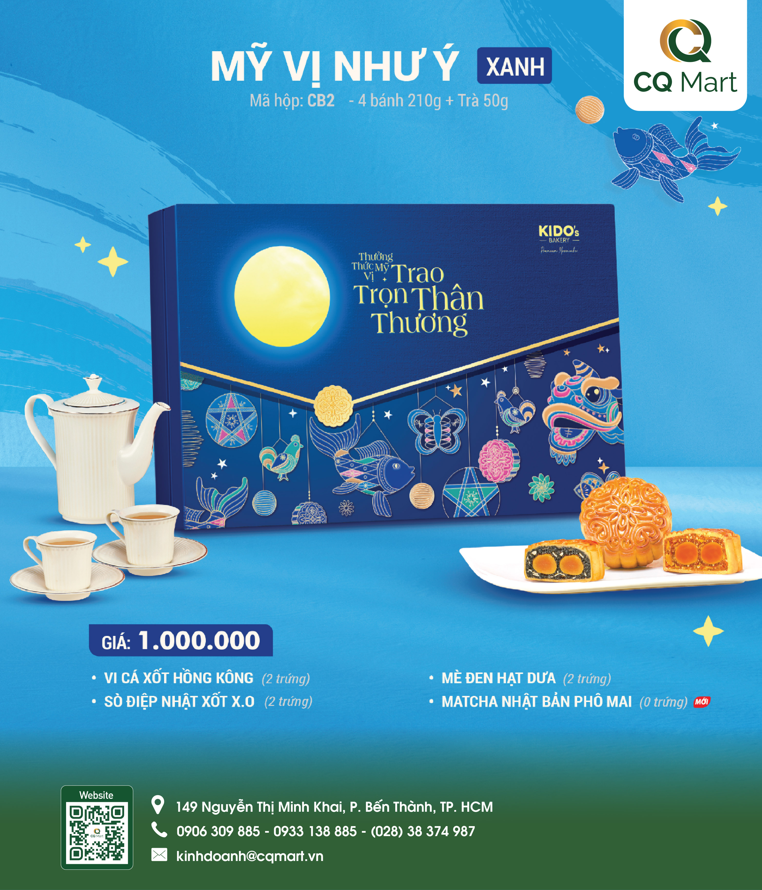 Bánh trung thu Kido - Mỹ Vị Như Ý Xanh