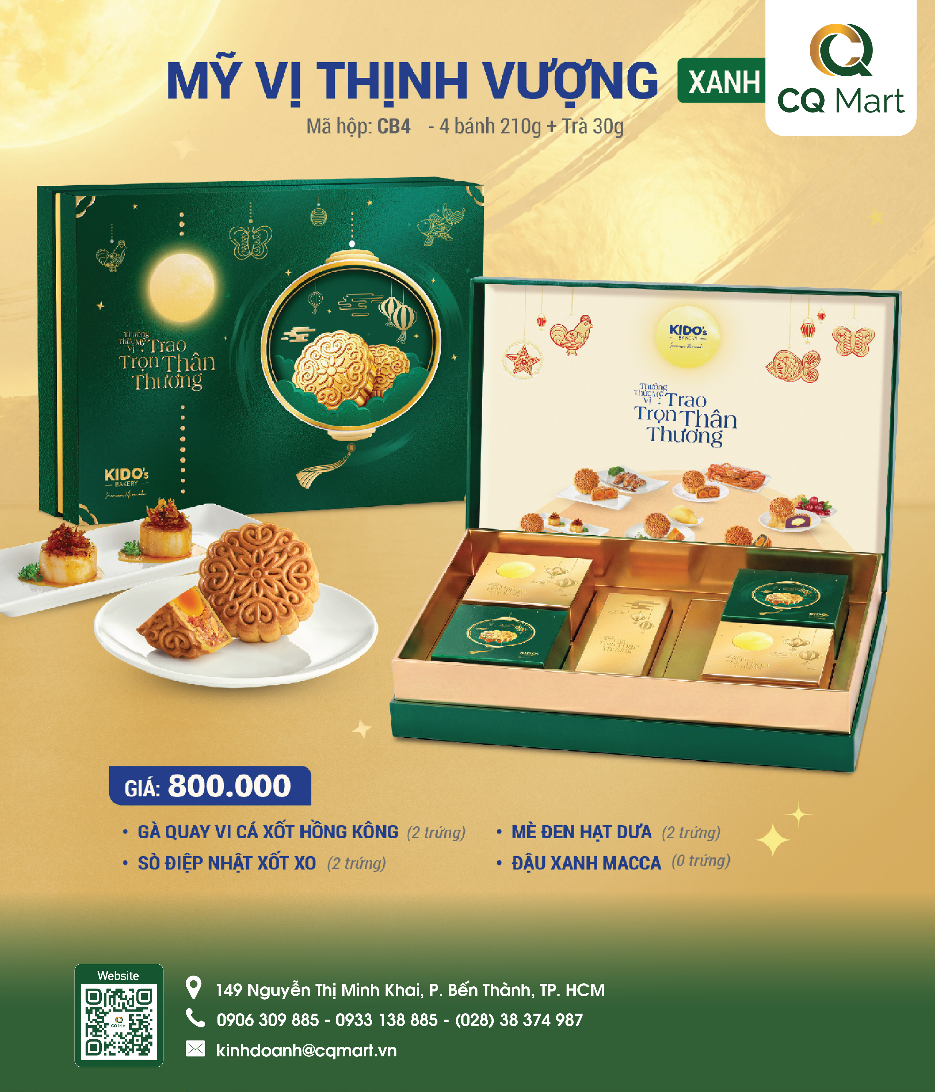 Bánh trung thu Kido - Mỹ Vị Thịnh Vượng Xanh