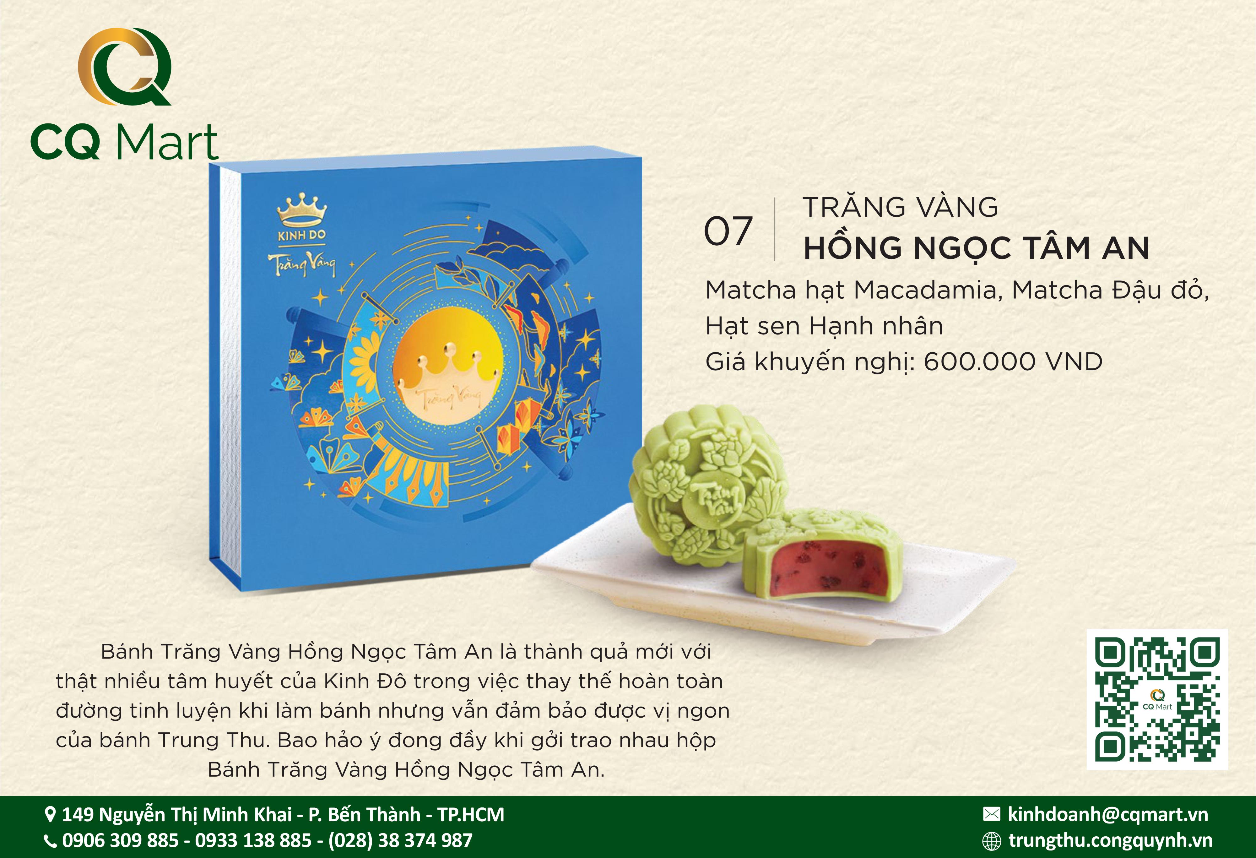 Bánh trung thu Kinh Đô Trăng Vàng Hồng Ngọc Tâm An