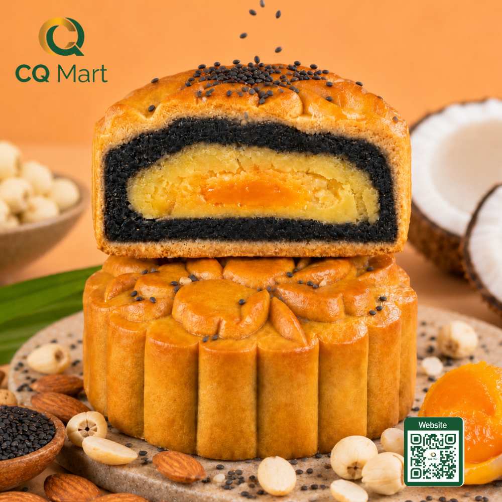 Bánh trung thu Taithong Mè Đen Hạnh Nhân Kem Trứng