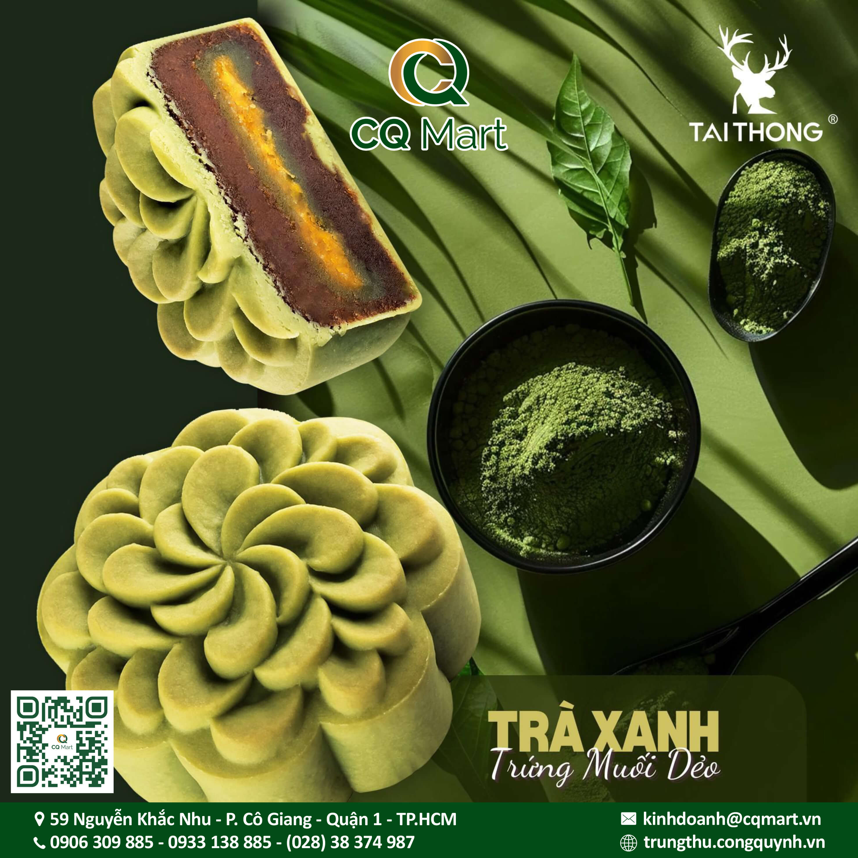 Bánh trung thu Taithong Trà Xanh Trứng Muối Dẻo